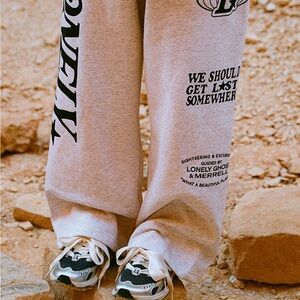 LONELY GHOST x MERREL Gray Wide Leg sweatpants